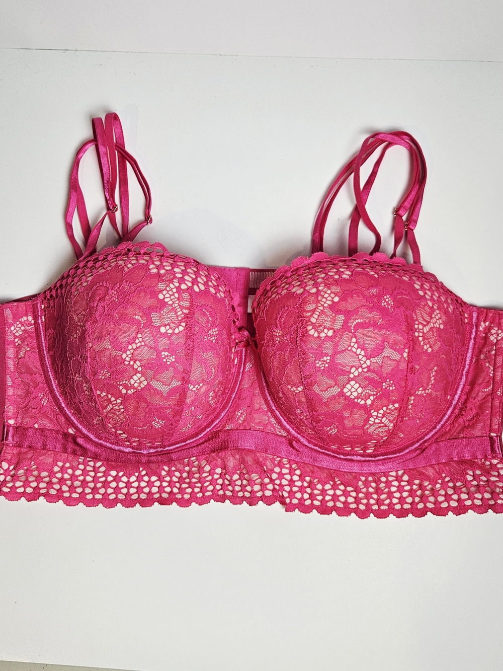 Cacique Lane Bryant Lightly Lined Multi Way Strapless Longline Bra 46C Pink